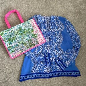 Lily Pulitzer Kiran Button down silk blouse!